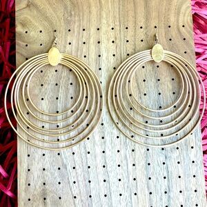 New Multiple Hoop Dangle Gold Circles Earrings Geometrical Women Girls Elegant